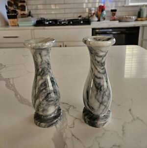 Pair of Marble Candle Holders